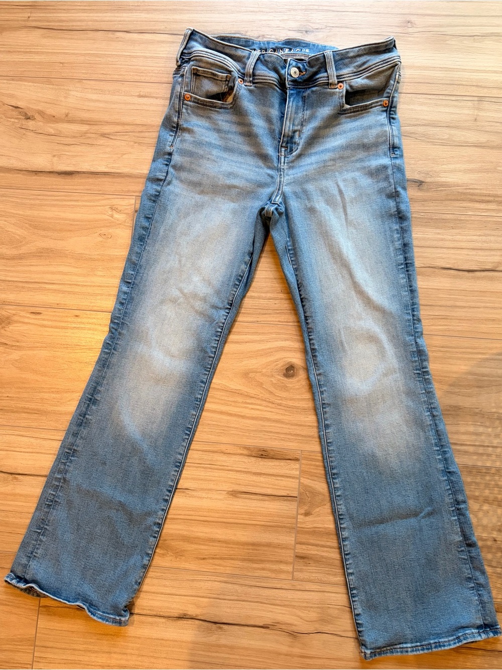American Eagle Bootcut Jeans 10 Short Light Wash Stretch